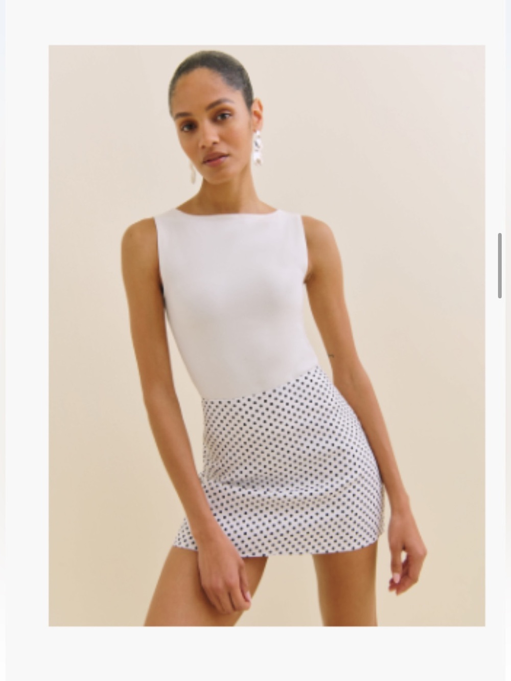 Reformation Polka Dot Mini Skirt Verdana Linen Skirt